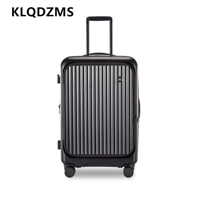 KLQDZMS Laptop Suitcase Front Opening Boarding Case USB Charging Trolley Case 20