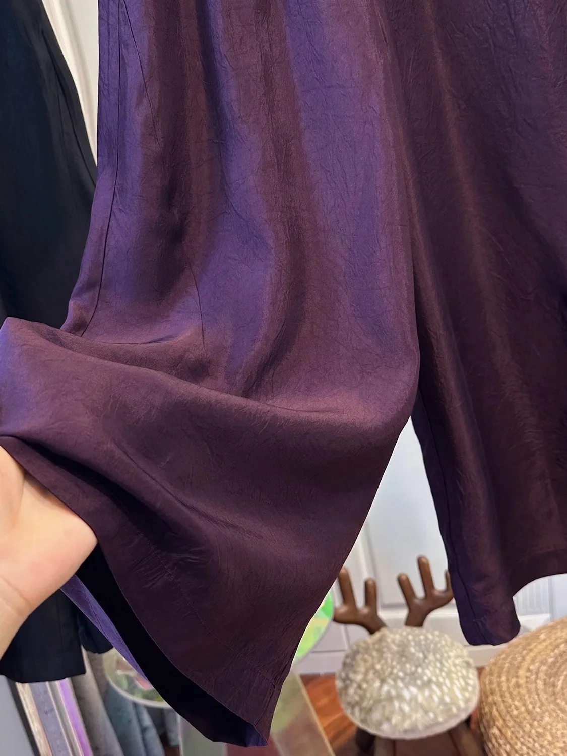 กางเกงขายาวทรงตรงเอวสูงไซส์ใหญ่สำหรับผู้หญิง ผ้าเนื้ออื่นๆ สไตล์ลำลองหลวมๆ เอวยางยืด รุ่นใหม่ประจำฤดูร้อน