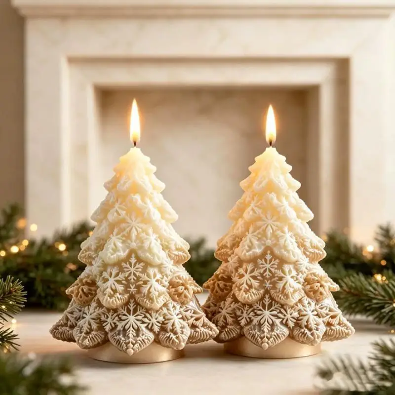 3D Christmas Tree Creative Candle Silicone Molds DIY Modeling Molds Cameo Modeling For Home Craft Making