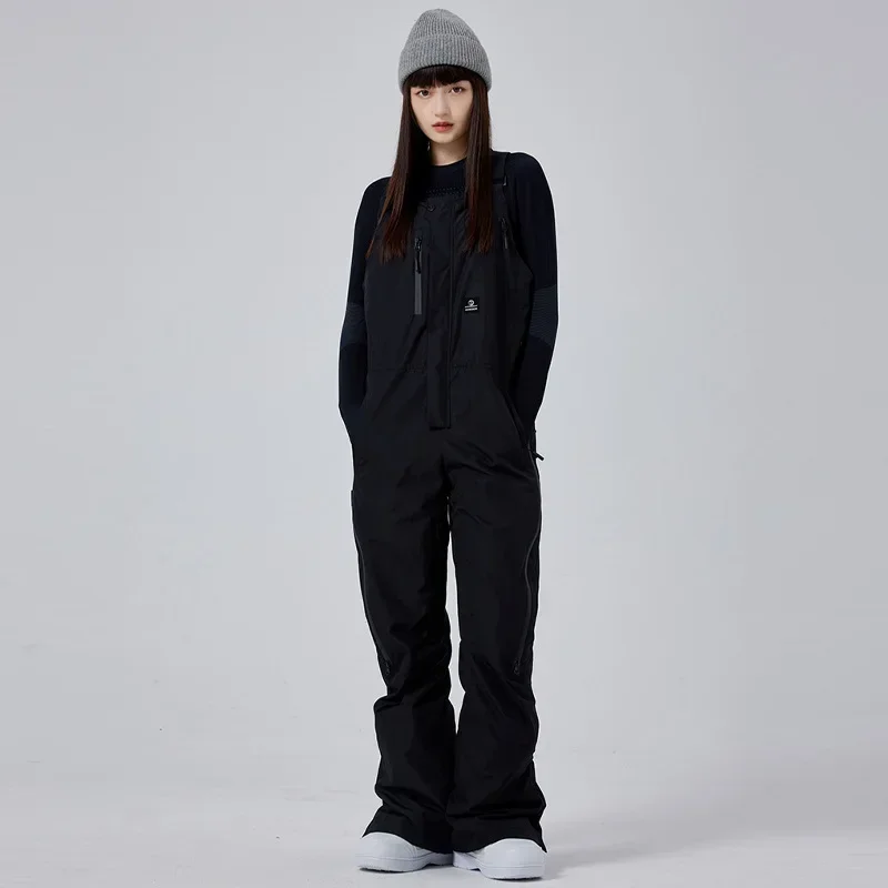 Outdoor Cold Resistant Skiing Trousers New 2025 Winter Ski Overalls Snowboard Waterproof Warm 3L Thick One-piece Pants Women Men