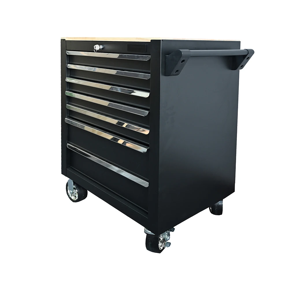 

High Quality Tool Cabinet 7 Drawers Mobile Tool Trolley Steel Workshop Garage Tool Chest Wood Professional Storage Cart