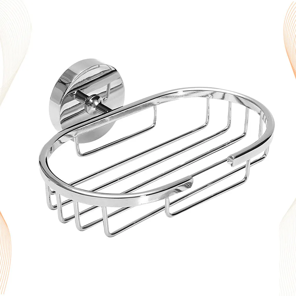 

Stainless Steel Round Soap Storage Box Wall Mounted Draining Dish for Bathroom Shower Bathtub Kitchen Counter Silver Long Life