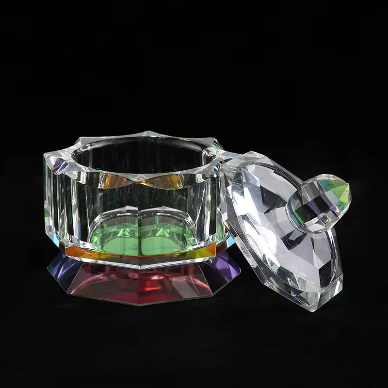 CJ-Classic Handmade Glass Candy Jar with Lid  Crystal Glass Candy Jar