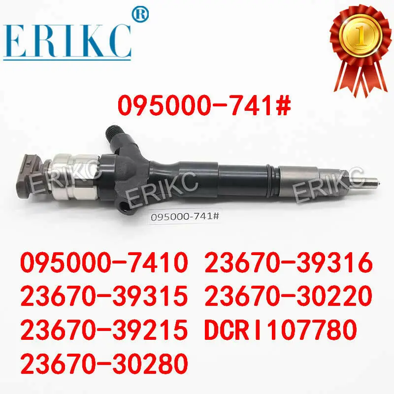 ERIKC Diesel Fuel Injector 095000-741# Common Rail Injector 095000-7410 For Denso Injector 23670-39316  23670-39315 Toyota Hilux