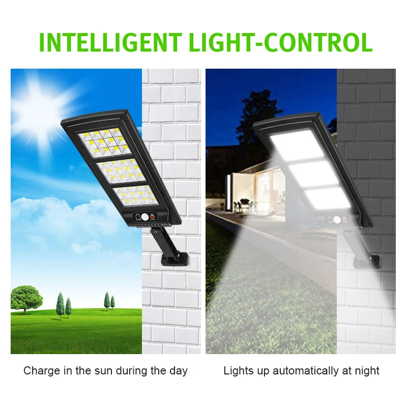 Powerful LED Solar Lights Outdoor Garden Street Light With Motion Sensor and Waterproof Solar Wall Light for Garage Floodlight