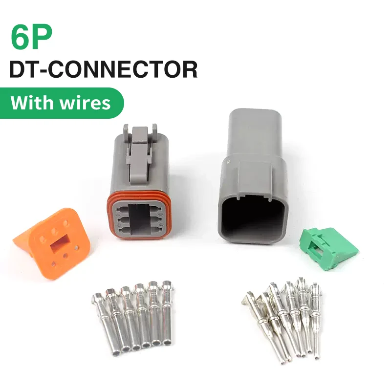 5/10/100 Sets Deutsch Type Connector Male Female Waterproof DT Connectors 6-Pin Dt04-6p Dt06-6s ,Sealable,6 Position