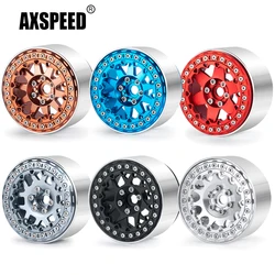 AXSPEED 4Pcs 2.2inch Aluminium Alloy Beadlock Wheel Rims Hubs & Rings Set for Axial Wraith 90018 TRX-4 1/10 RC Crawler Car Parts