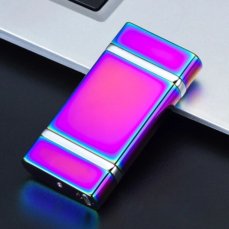 

Metal Windproof USB Rechargeable Lighter Double Arc Lighter Portable Cigar Smoking Accessories Induction Lighters High-end Gifts