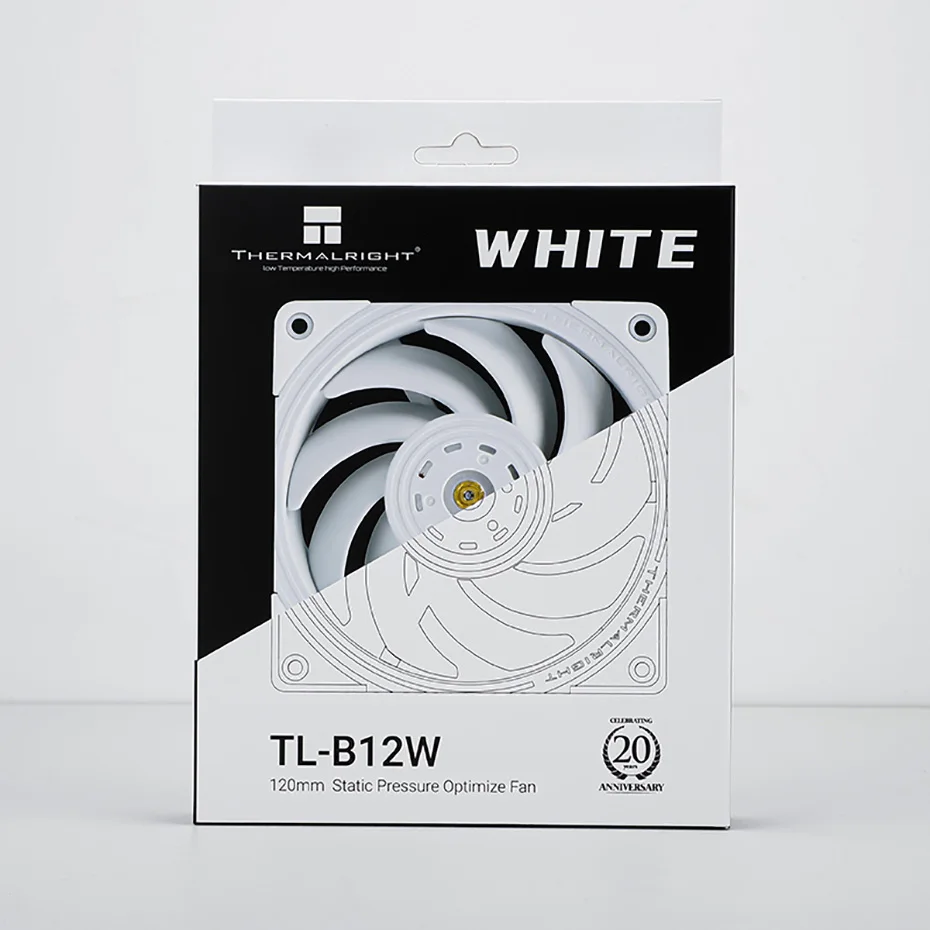 Imagem -06 - Thermalright Tl-b12w White Black Case Ventilador de Refrigeração 4pin Pwm 120 mm Caixa do Computador Pbt Ventilador de Pressão Vento Ventilador Refrigerador de pc Silencioso