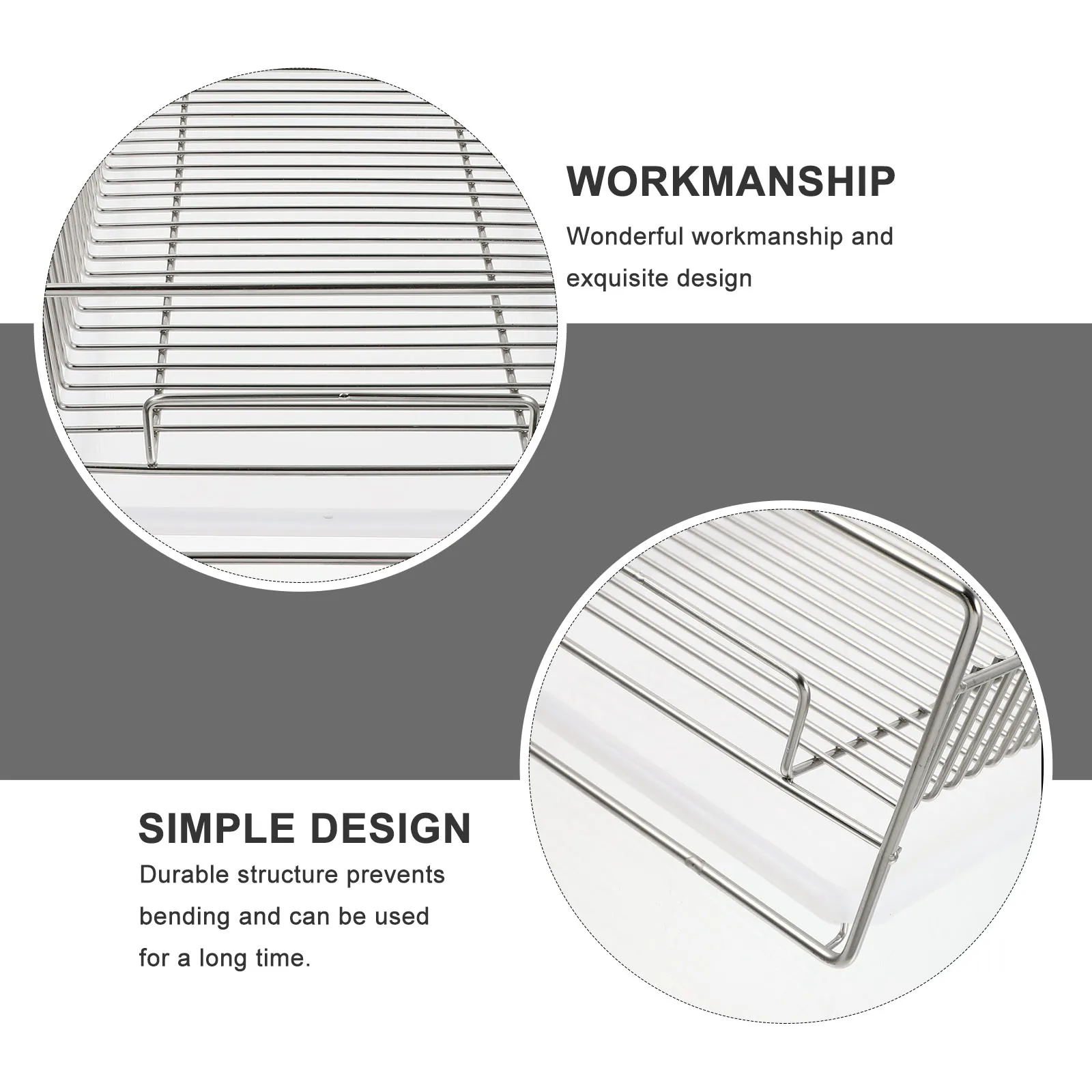 

1 Set Kitchen Storage Stand Stainless Steel Dish Draining Rack Tableware Organizer Storage Holder