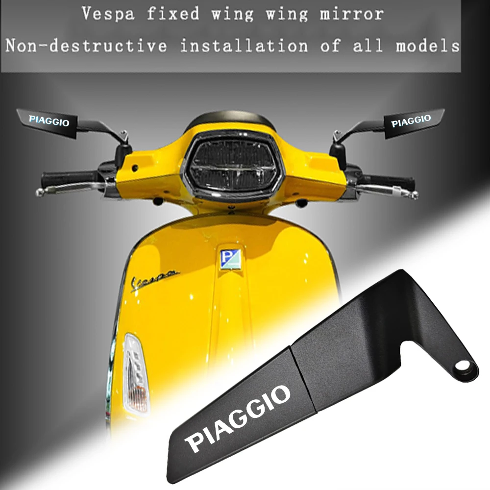 For Piaggio Vespa GTS 250 300 Sprint Primavera 150 LX15 S150 Motorcycle CNC rearview mirror fixed wing