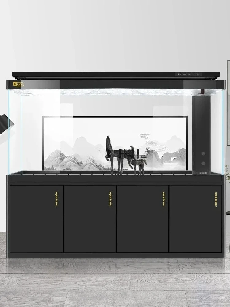 خزان الأسماك غرفة المعيشة مكتب كبير حوض السمك HD مرشح أسفل بسيط خزان الأسماك التنين #1