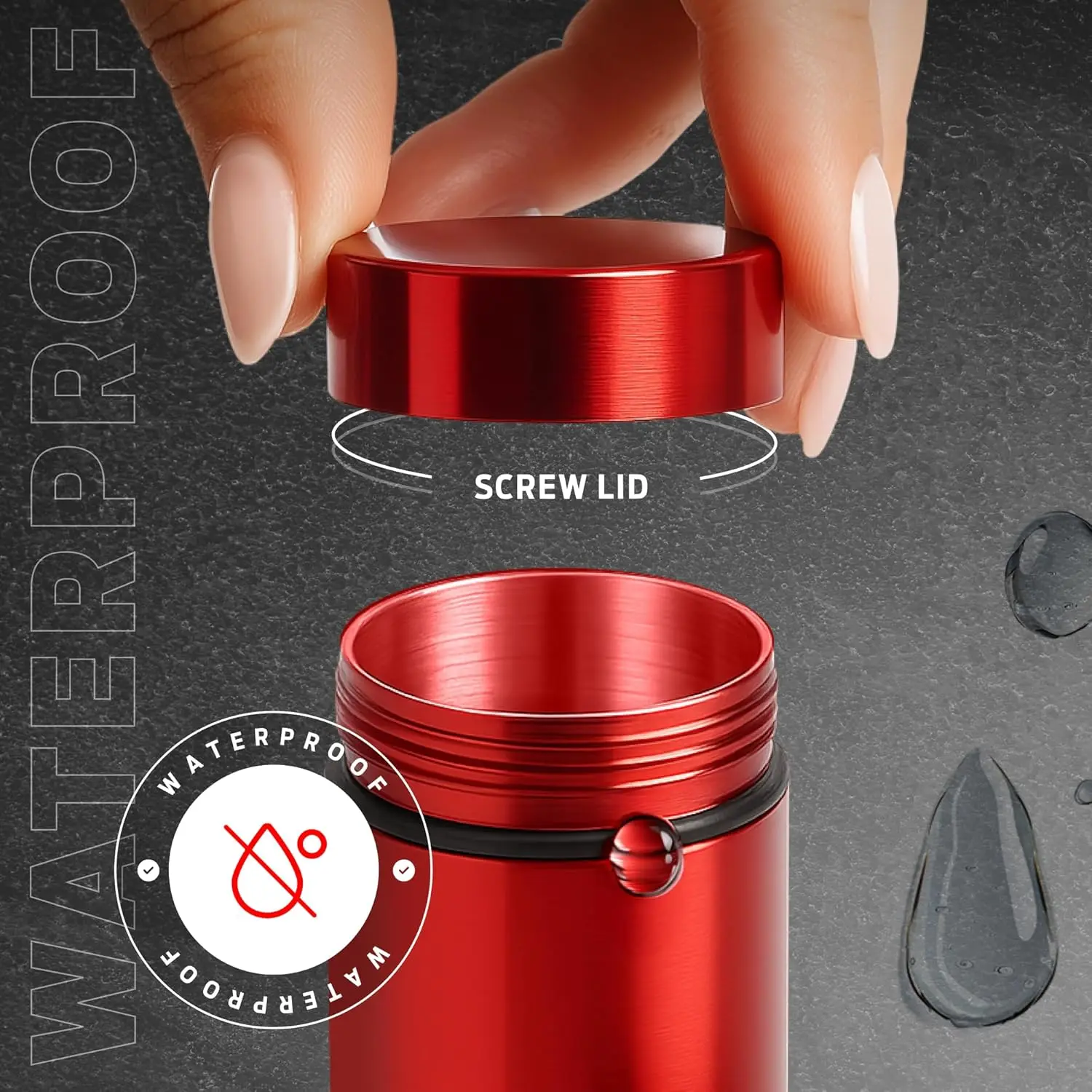 جرة مقاومة للرائحة 50 مل 1/8 أونصة حاوية تخزين محكمة الغلق محمولة متعددة الاستخدام زجاجة مخبأة من الألومنيوم للقهوة والأعشاب والتوابل للحفاظ على الحر