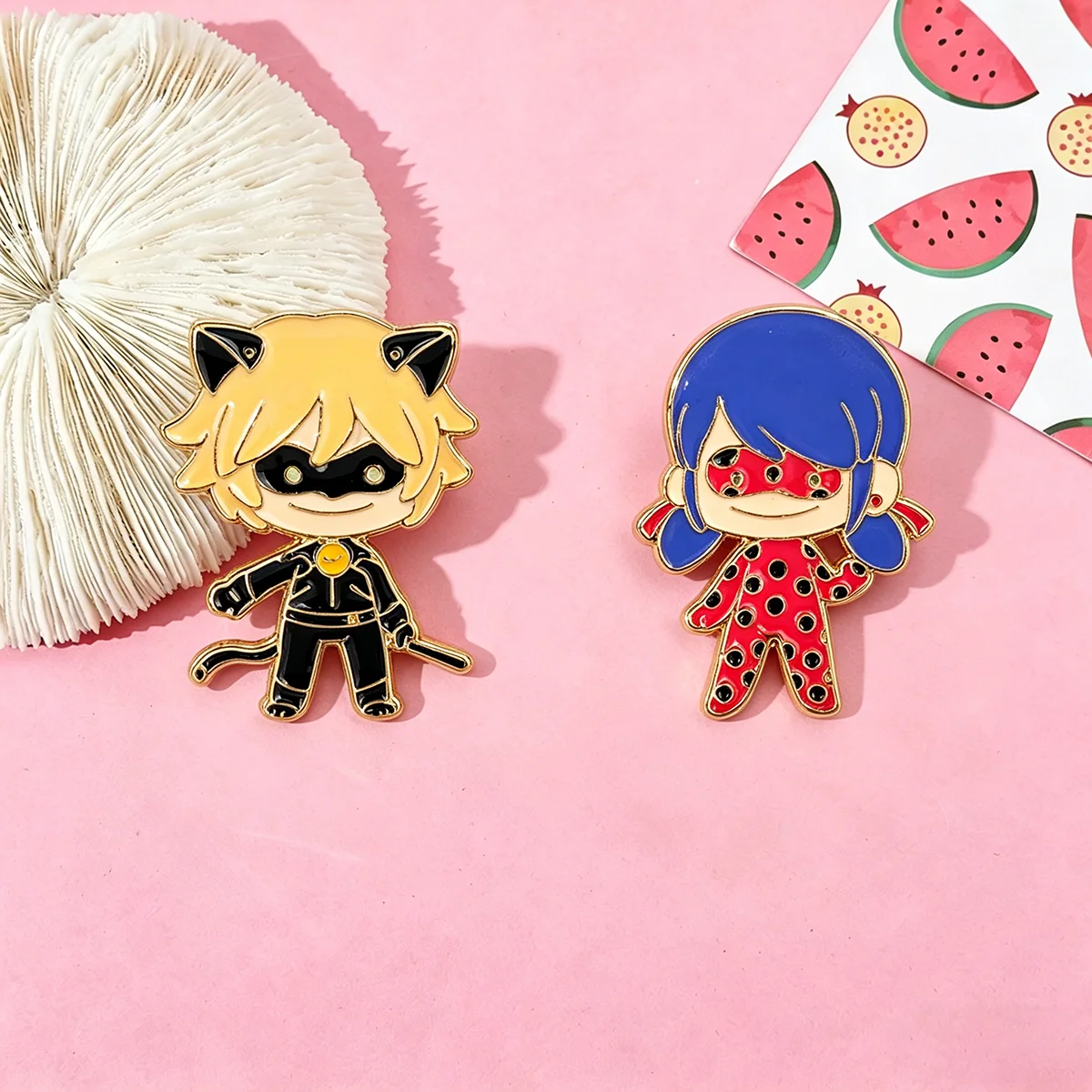 2Pcs/Set Anime Cartoon Character Enamel Brooch Cute Funny Metal Badge Backpack Lapel Pin Cosplay Jewelry Accessories Fan Gift image 5