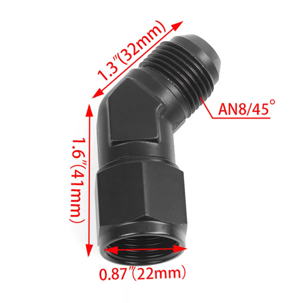 Aluminum AN4/6/8/10/12 Male To AN Female 45 Degree Swivel Coupler Union Apapters Specifically For Oil Cooler Lines Systems