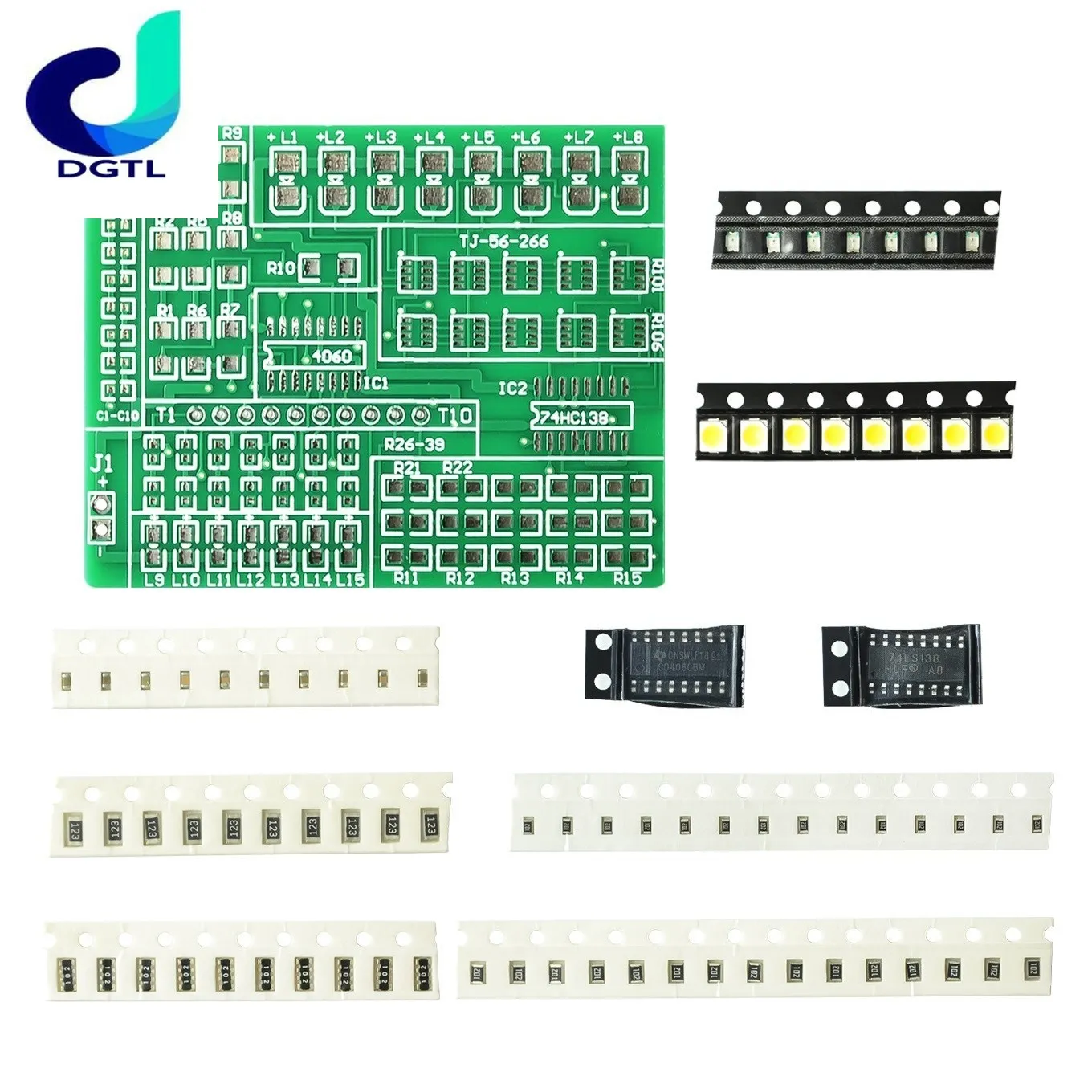 

Diy kit 15 color light controller kit 1801 SMD component welding practice board parts electronic production kit