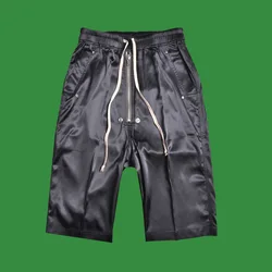 Fashion Men's Casual Shorts Zipper Design Pants for Man Polyester Men Trousers Streetwear Drawstring Men's Clothing