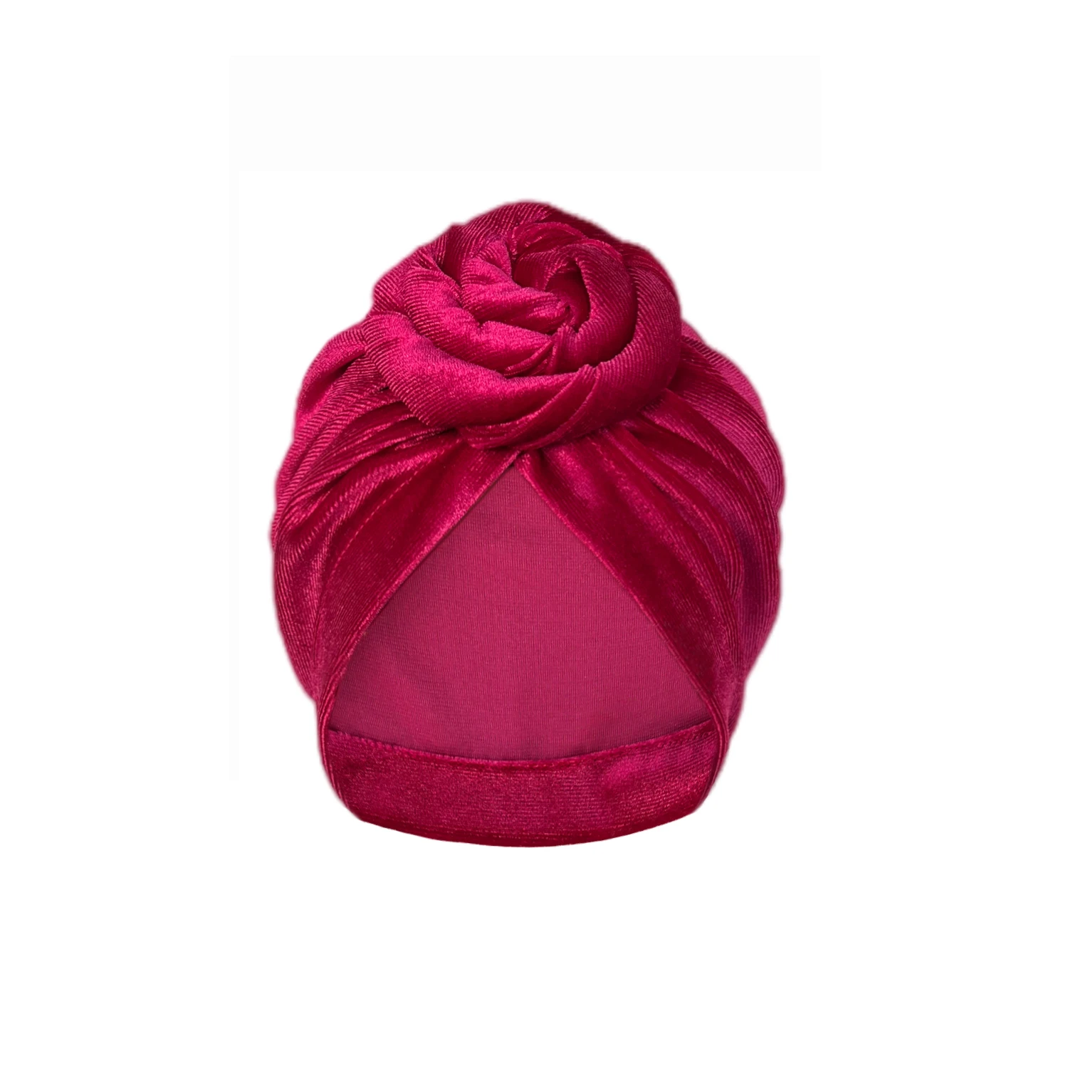 Velvet Knot Turban Hats Vintage Solid Color Head Wraps Classic Beanies Ramadan Headscarf Chemo Cap For Women