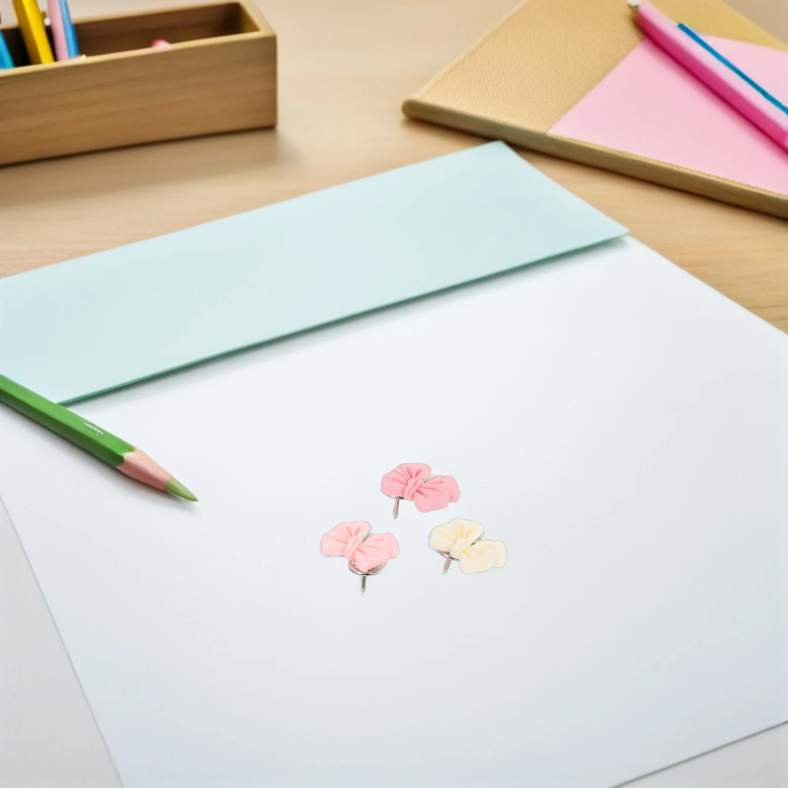 

30Pcs Bow Push Pins Resin Cute Decorative Thumb Tacks for Office Home School Cork Board Photos Memo Bow Push Pin