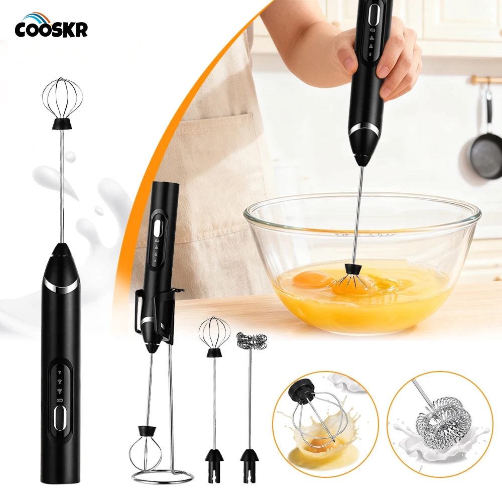 Electric Egg Beater Mixer Milk Frother Wireless Handheld Milk Coffee Blender Cappuccino Latte Mixing Foamer Portable Egg Whisk
