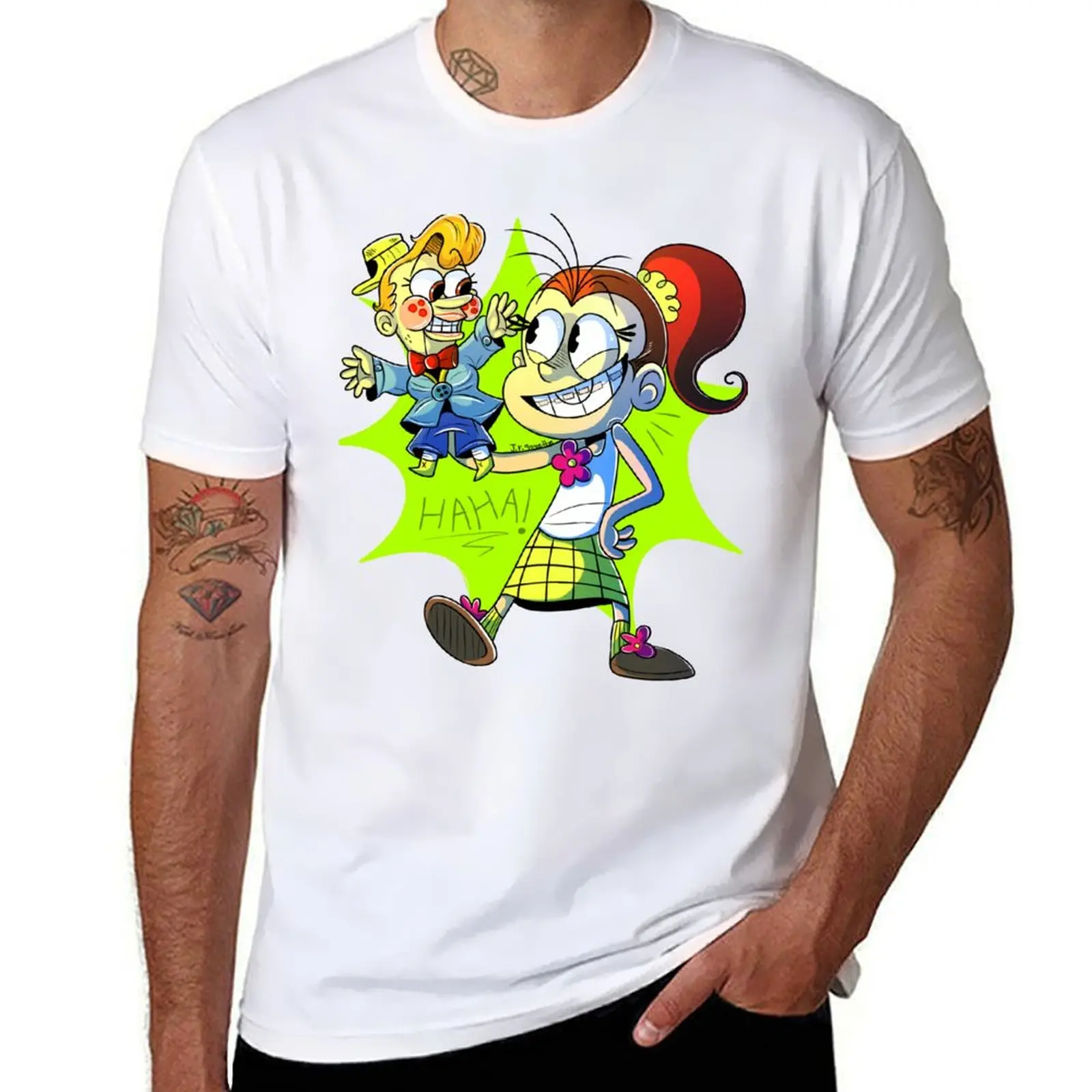 

The Loud House Luan loud and Mr. Coconuts T-Shirt mens graphic t shirts t shirts cotton 100% T-Shirt