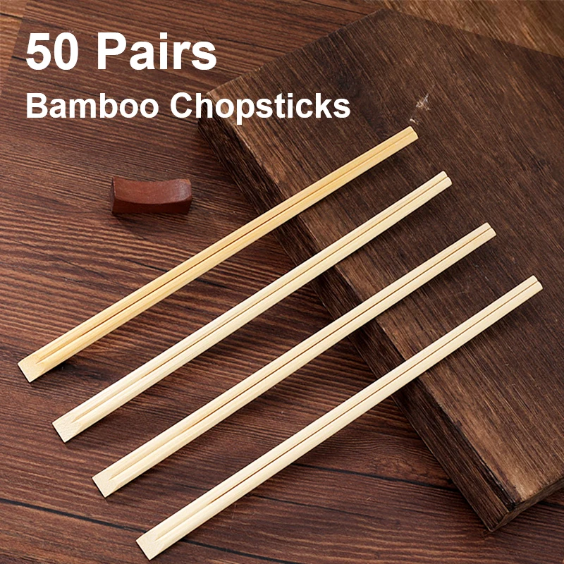 50 Pairs Disposable Chopsticks Chinese Tensoge Twin Bamboo Chopsticks Hotel Restaurant Sushi Noodles Chop Sticks