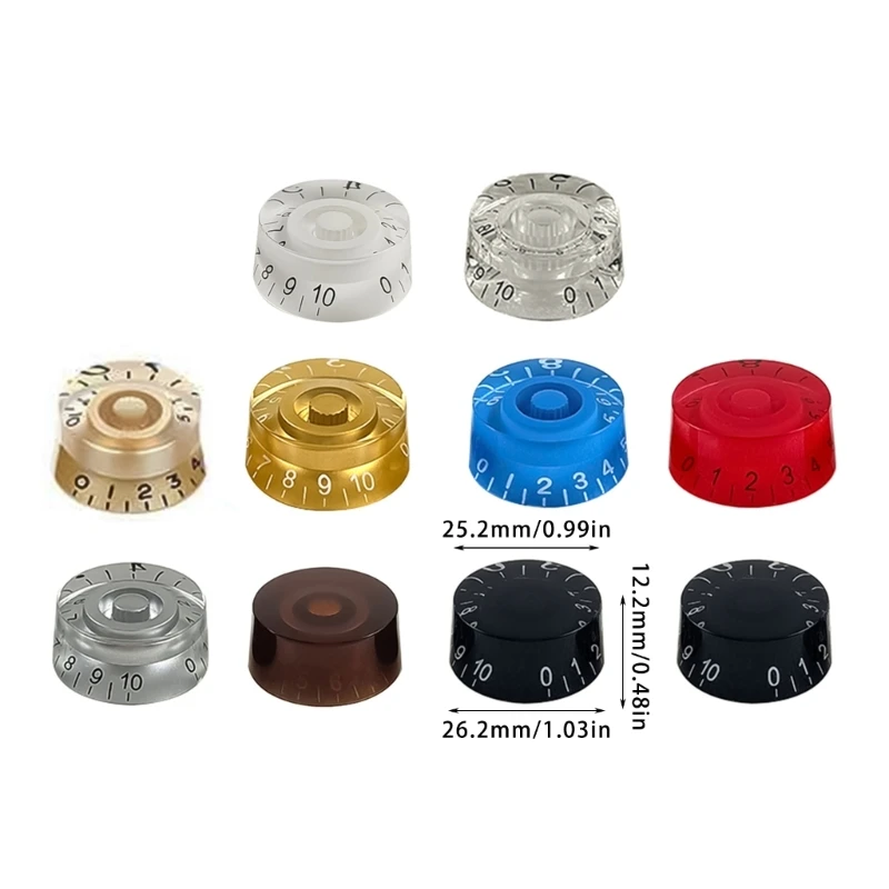 Jazzes Guitar Potentiometer Knobs Plastic Colorful Guitar Turner Knobs Replacements Guitar Bass Effect Button Control Knobs