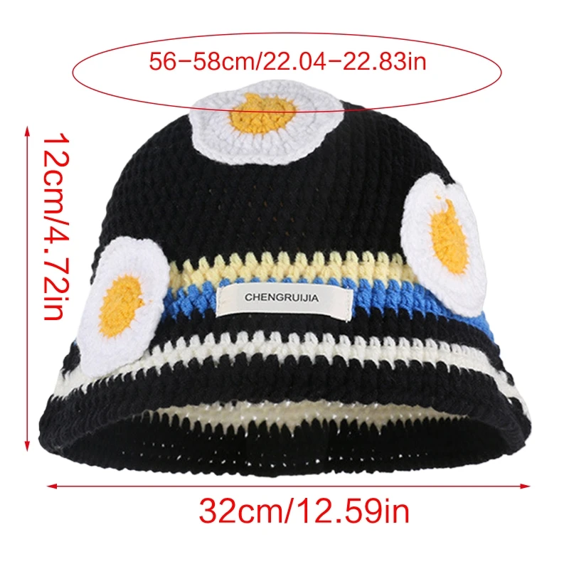 

Daily Life Beach Hat Crochet Bucket Hat Multicolored Fisherman Hat Portable Drop shipping