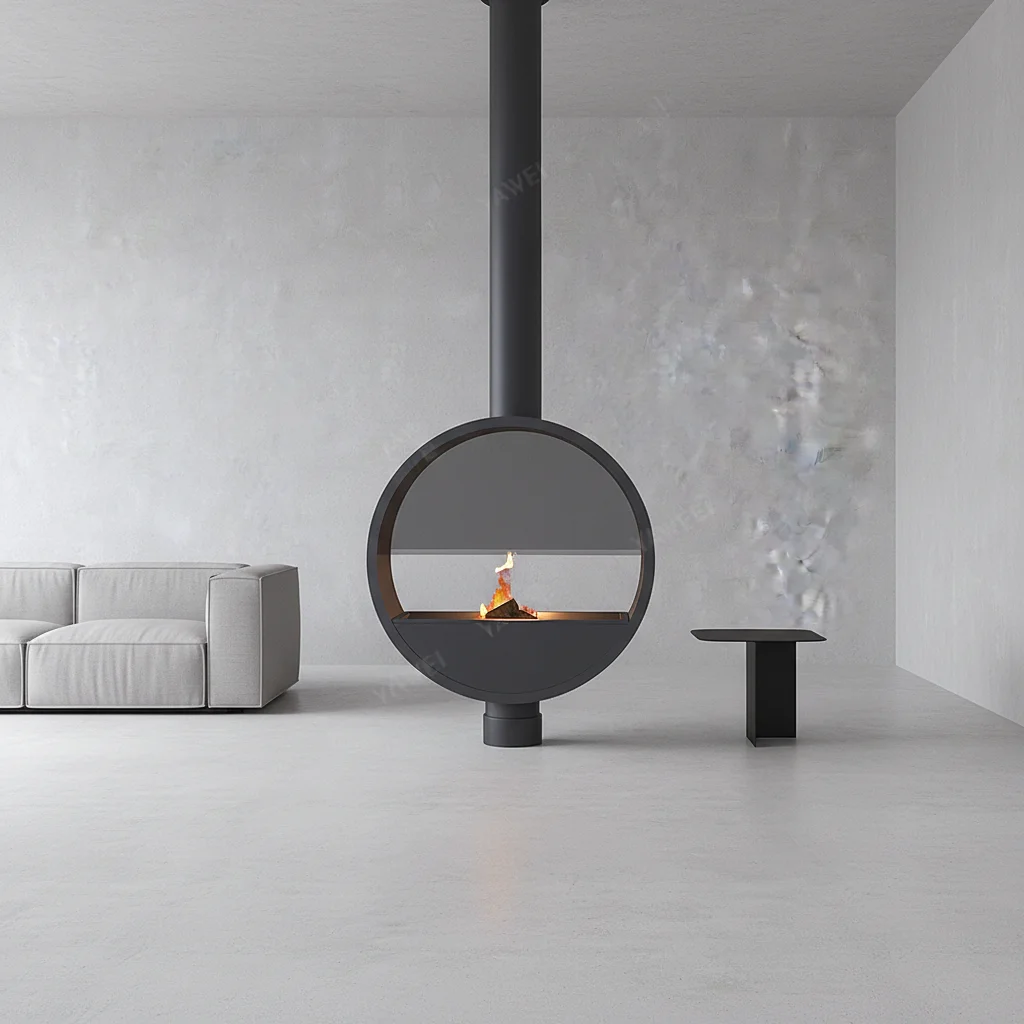 Modern Design Wall Mounted Wood Burning Stove Bedroom Freestanding Fireplace Indoor Wood-burning Hanging Wood Fireplace Heater