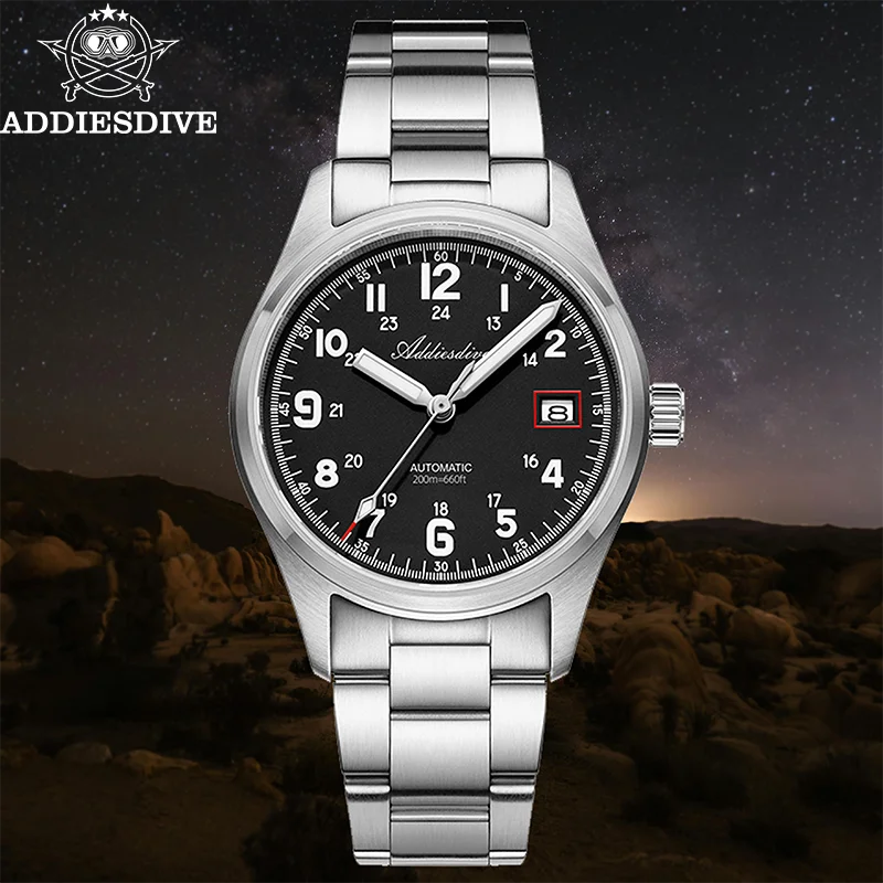 

ADDIESDIVE New Men's Watch Luxury Sapphire Glass Stainless Steel NH35 Mechanical Watch 200m Waterproof Luminous Reloj Hombre