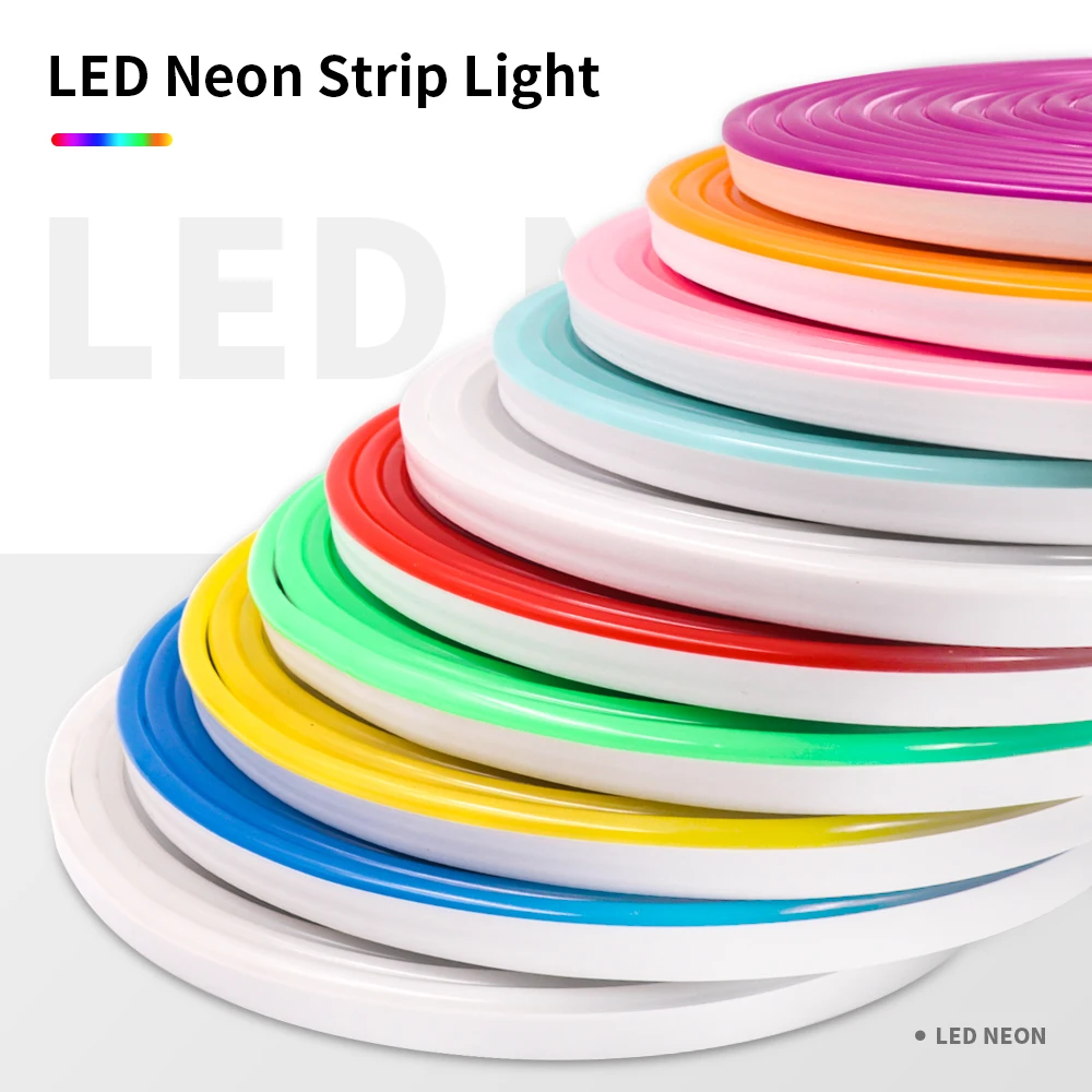 5V 12V Neon LED Strip Soft Flexible SMD2835 Waterproof IP65 120Leds/m Cuttable Silicone Tube Fit Tape For Home Party Decor