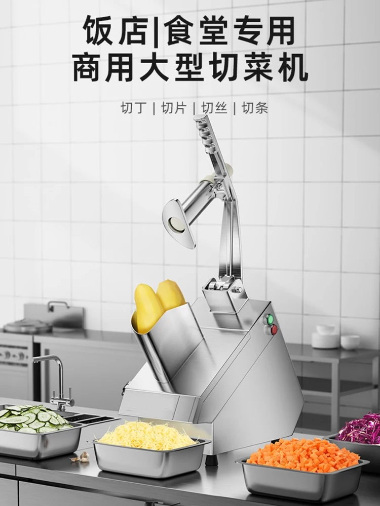 

Commercial Vegetable Fruit Potato Carrot Cucumber Root Stem Cutting Slicer Machine for Shred Slice