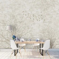 Custom 3D Retro Style Abstract Branches Wall Mural Gray Wallpaper For Living Room Sofa Background Wall Paper Home Decor Fresco