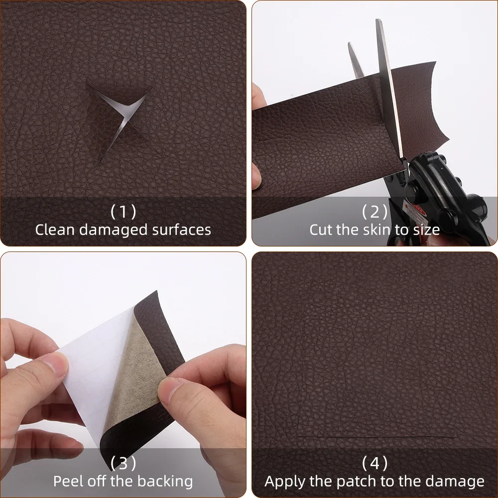 50x138CM Adhesive Backs Self Adhesive PU Leather Fabric Patch Car Seat Sofa Repairing Patches Stick-On Leather Stickers Patches