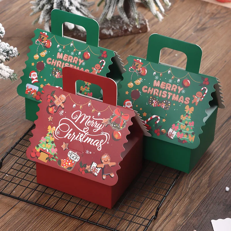 

20/10/5pc New Year European Nougat Chocolate Packaging Bags Christmas Gingerbread House Candy Biscuit Box Festive Party Supplies
