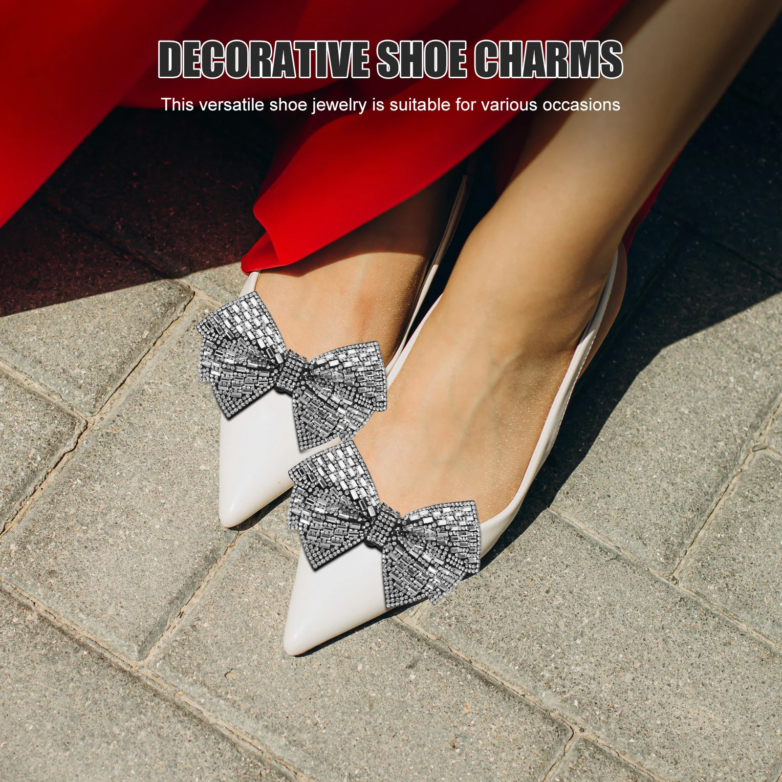 

2pcs Butterfly Bow Shoe Charm Rhinestone Decor For Women Heels Pumps Bridal Wedding Party Wear Shoe Jewelry Accessories Decor