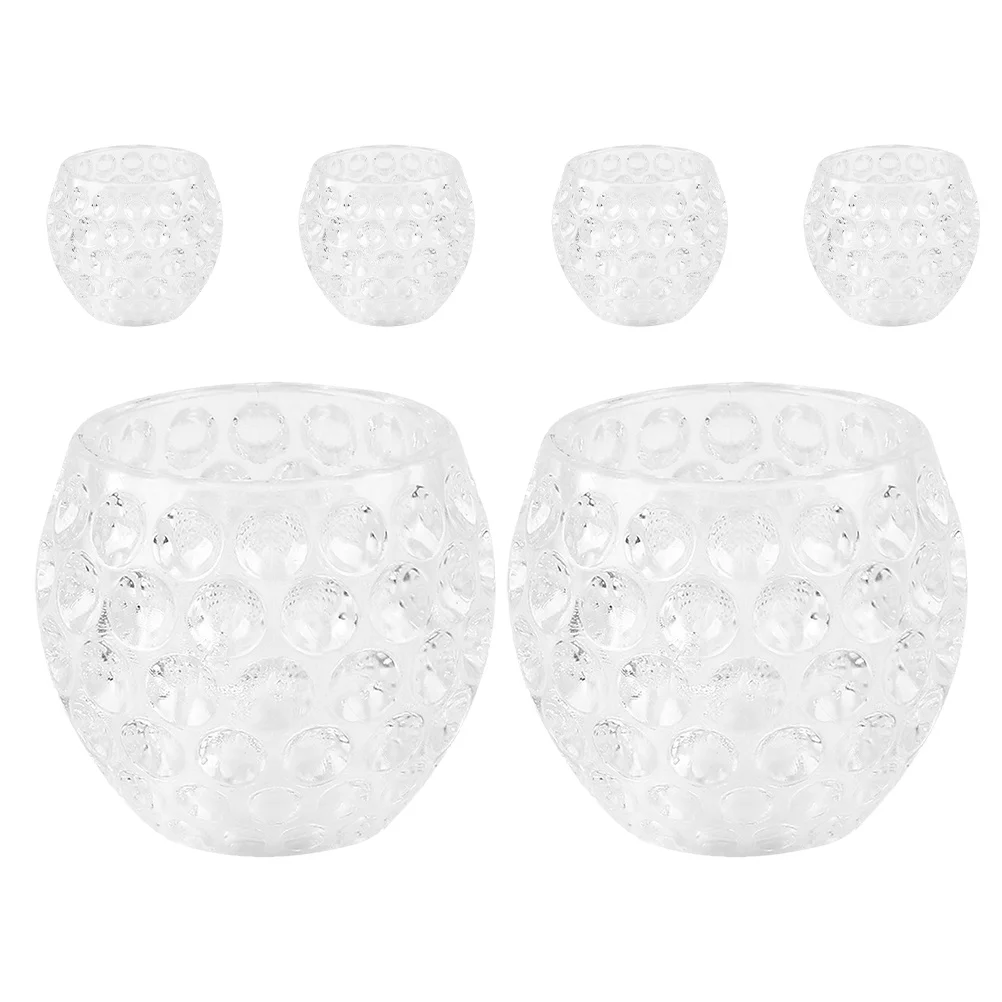 6 قطعة حامل شمع زجاجي شفاف زينة طاولة الزفاف أجواء رومانسية قطع مركزية للمنزل لوازم الحفلات الداخلية