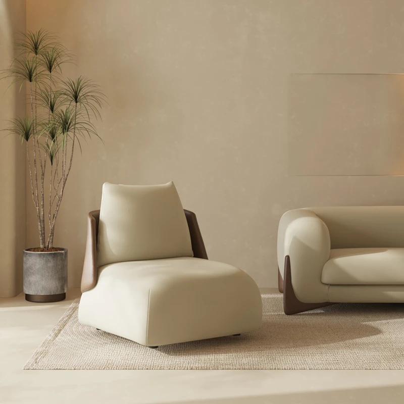 Wabi-sabi, canapé simple à dossier, simplicité, tissu technique, balcon