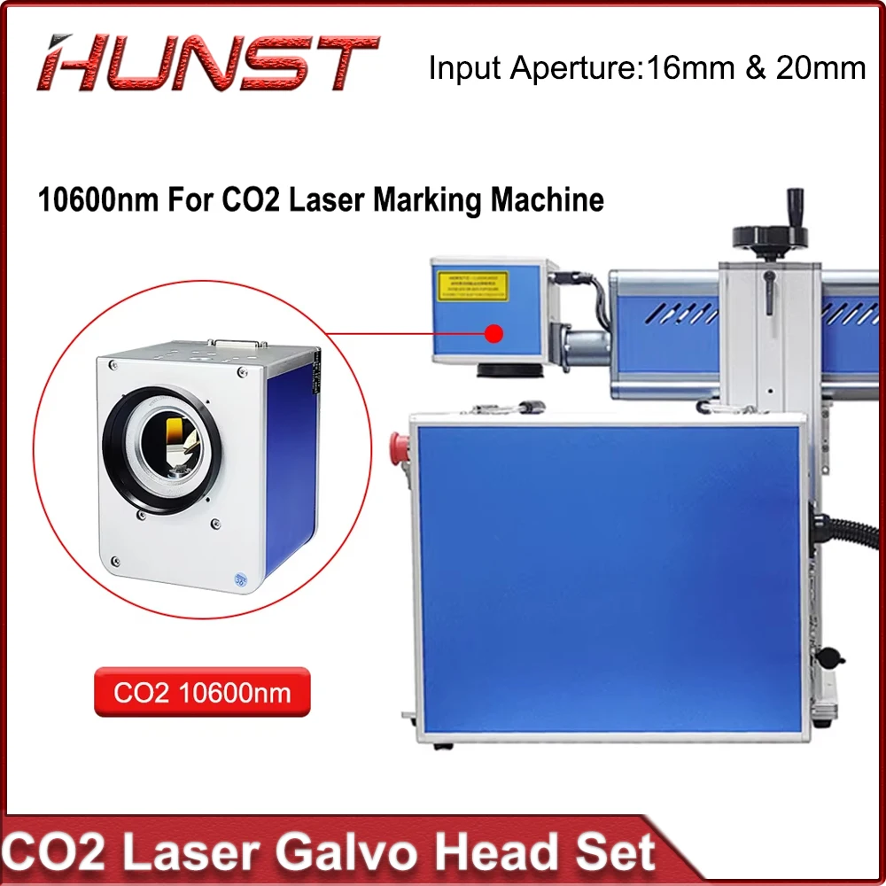 HUNST CO2 Laser Marking Machine Scanning Vibrating Head Group 10.6um 10600nm Input Aperture 16mm/20mm With Power Supply