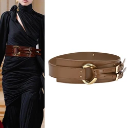 Women's wide leather belt European and American personality irregular belt female decoration suit fashion dress sweater coat bel