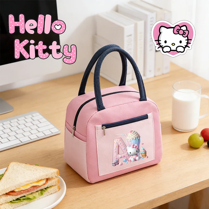 

HelloKitty Sanrio Lunch Bag Student Portable Insulation Bento Pack Kawaii Thermal Food Bag Meal Pack IcePack Bento Lunch Handbag