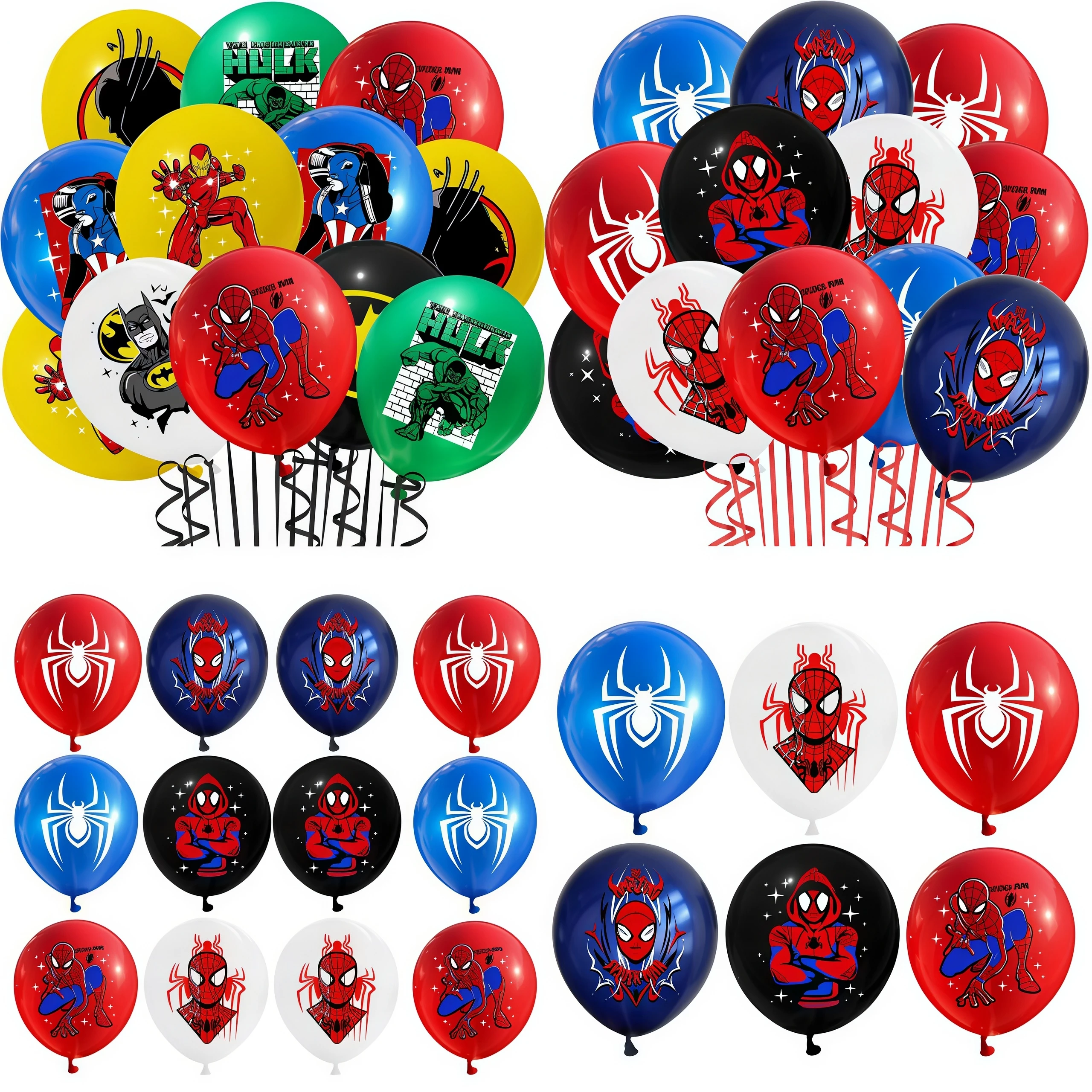 Vengadores Spiderman Globos de látex de 12 pulgadas Spiderman Globos de aire decoraciones de fiesta de cumpleaños para niños suministros de fiesta de Baby Shower para niños