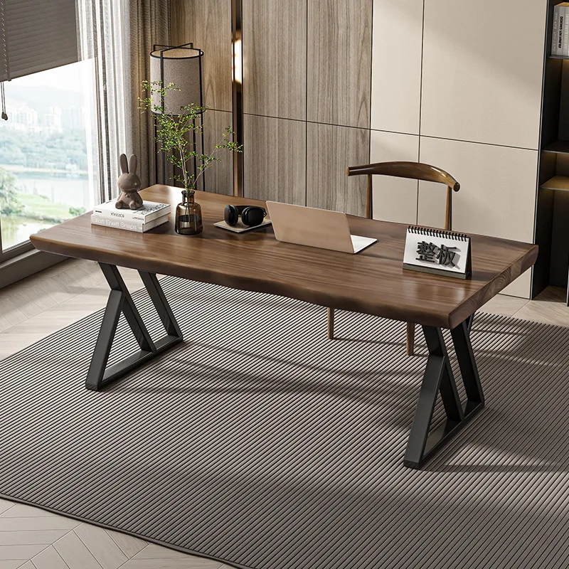 Solid wood large board computer desk simple modern office negotiation table workbench large board long calligraphy table