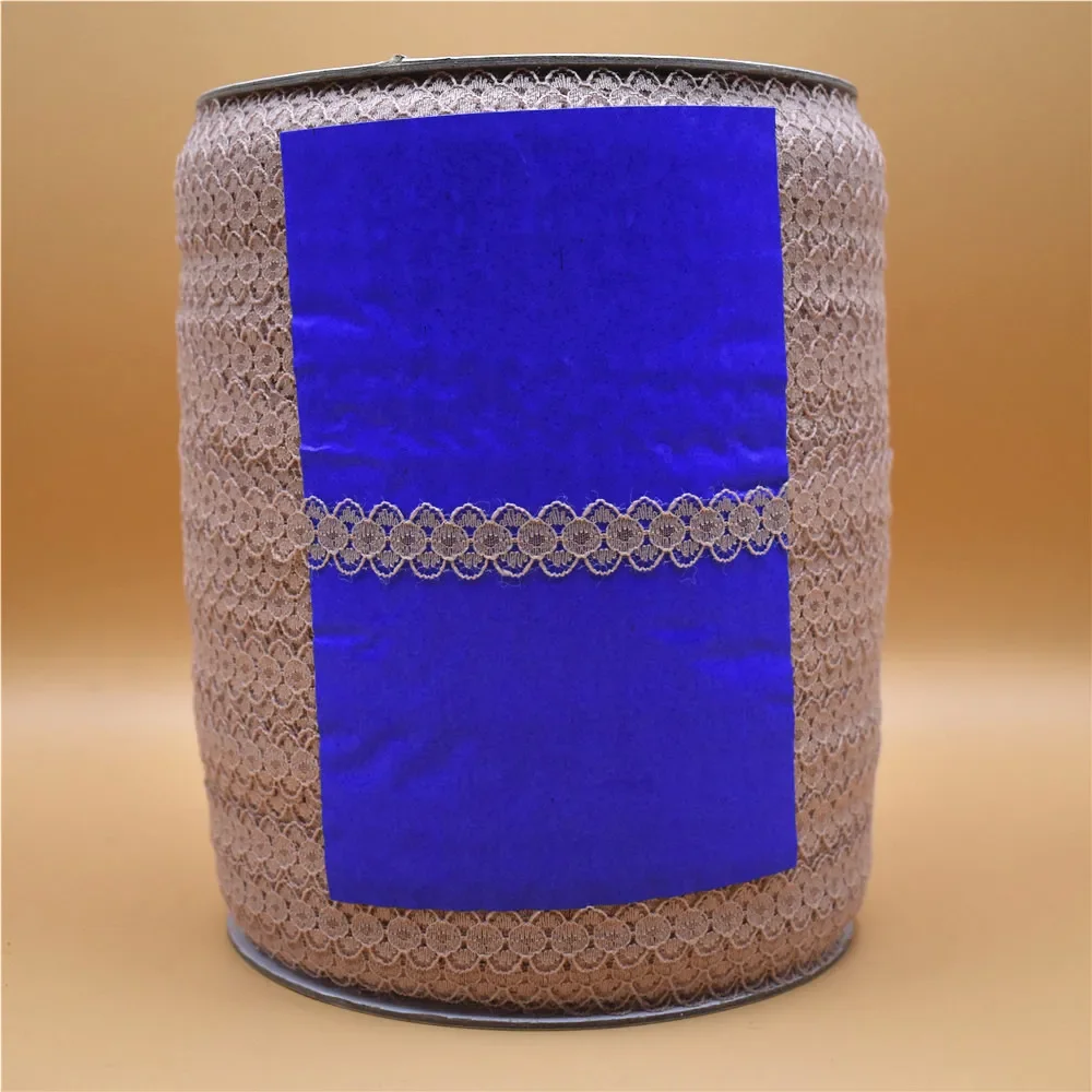 Großhandel 600 Yards/Los Weißes Spitzenband 14MM breites Bortband DIY bestickte Spitze zum Nähen, Dekoration, afrikanische Spitzenstoffe, Zubehör – Detail 1