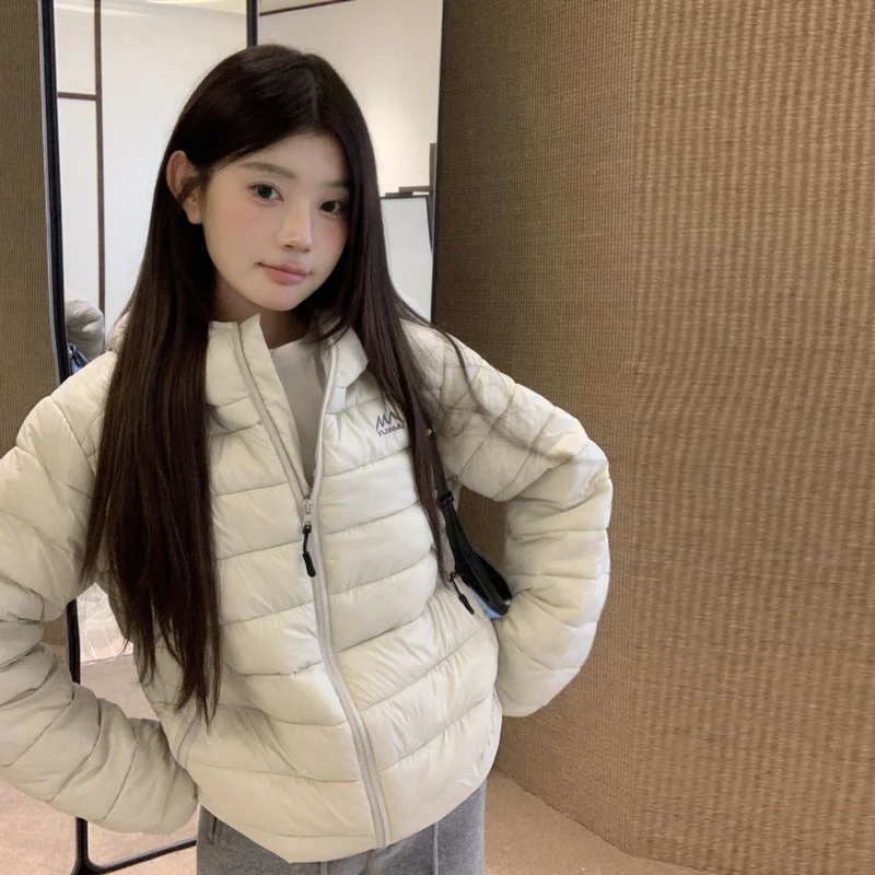 ملابس خارجية شتوية خفيفة الوزن بغطاء للرأس من القطن Jaet ort ملابس خارجية شتوية فضفاضة تناسب Sli Commute Sle سحاب للإغلاق #5