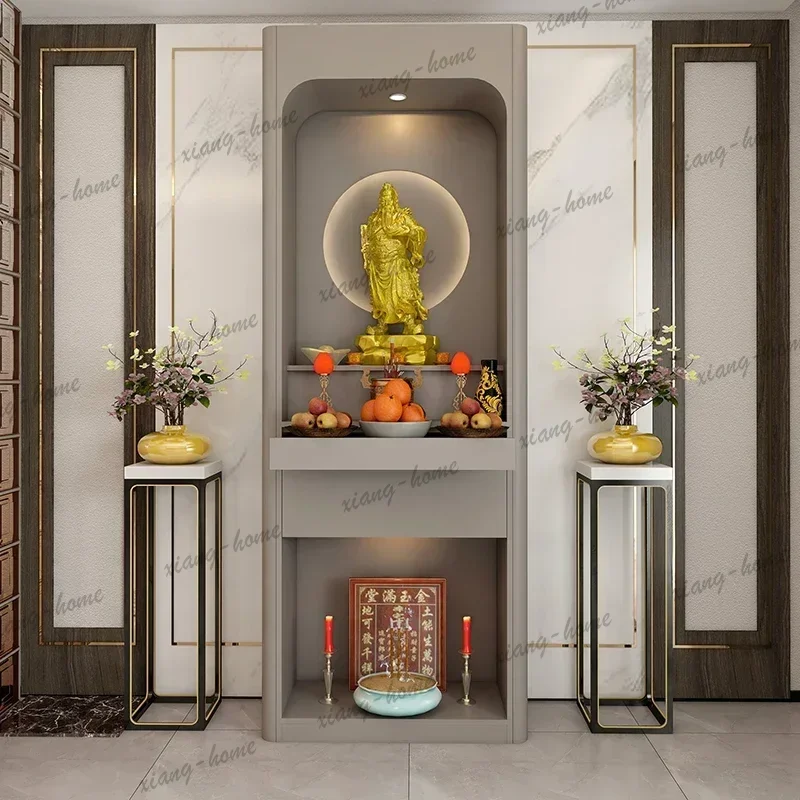 Factory Direct A1 Simple Modern Style Buddhist Shrine Table Table Household Two-layer Supply Cabinet Gongtai Heightened New Chin