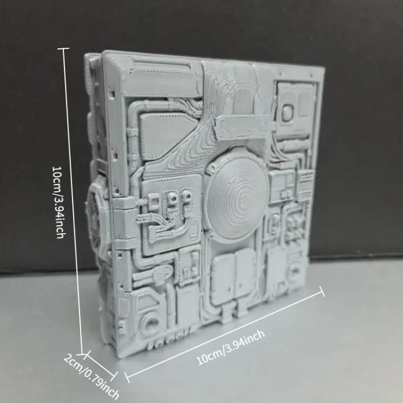 Sci-Fi Mechanical Panel Model Cyberpunk Tech Wall Tile Industrial Sci-Fi Terrain Base for Diorama & Miniature Scenery