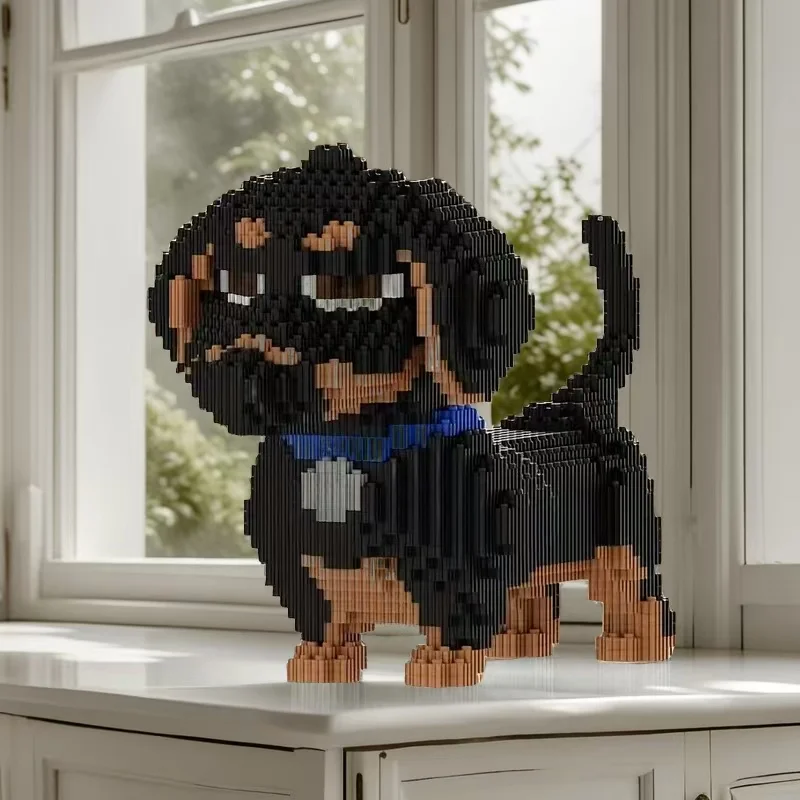 3685-Piece Building Block Set, Cute Animal Dachshund, Pet Dog, Holiday Gift, Room Decoration for Christmas, Halloween Gift