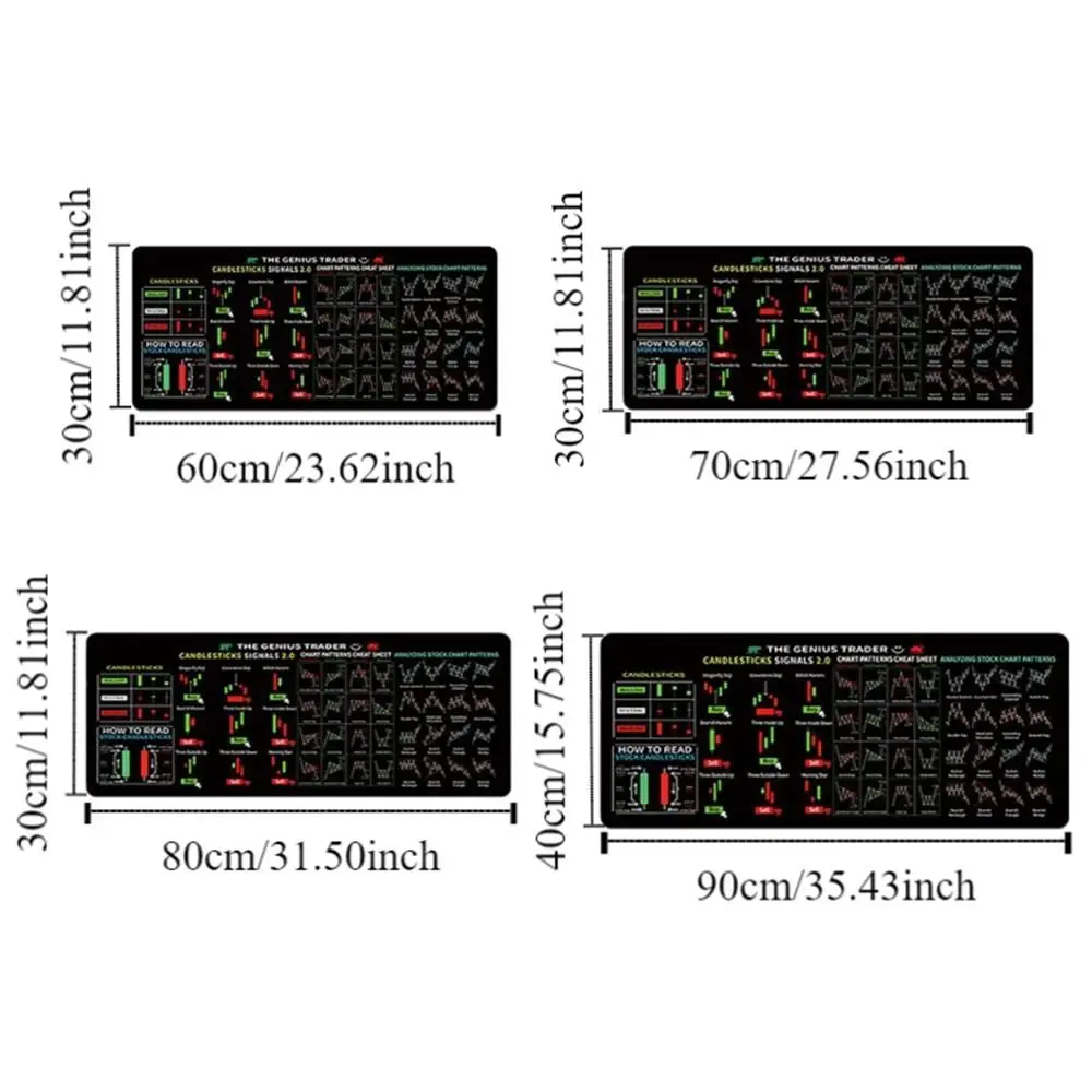 Mauspad mit Diagramm-Muster, Diagramm-Muster, effizienter Schreibtischschutz, Kerzenständer-Muster, Kunst-Mauspad, verlängert, glatt