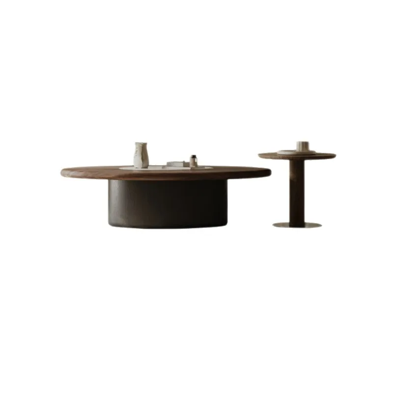 

Medieval style coffee table living room home Italian minimalist high sense designer creative walnut color